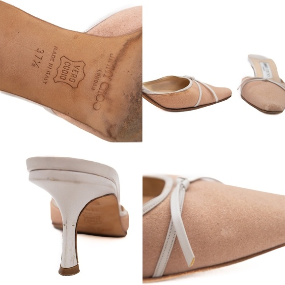 RARE Jimmy Choo Cinderella Pointed Toe Mules  Blush Pink  Size EU 37.5  / US 7.5 - Picture 8 of 8